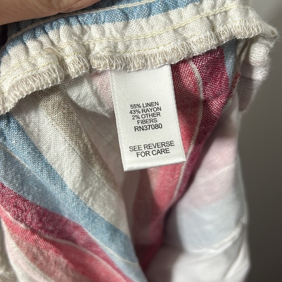 Cato Est 1946 Blue Pink Striped Linen Wide Leg Palazzo Pants Women's Size XL - Picture 6 of 6